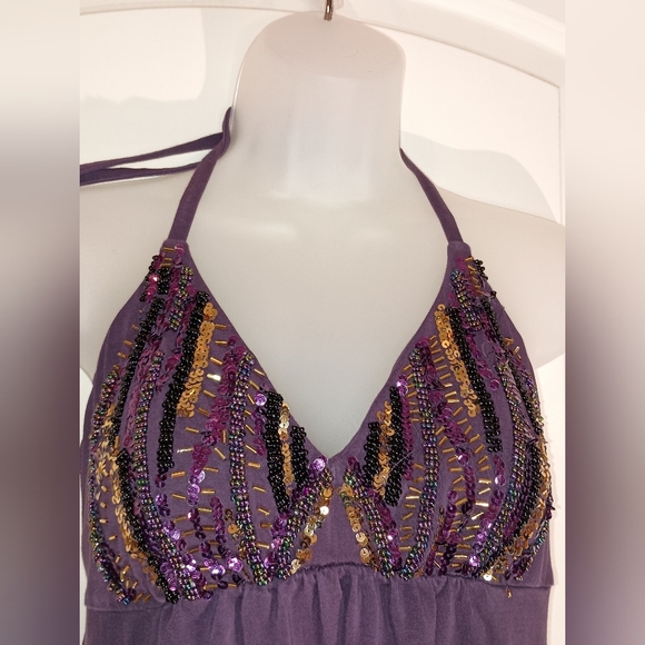 Elegant‎ VICTORIA SECRET Barbiecore Sequined Halter Dress (#1,130) - Picture 4 of 7